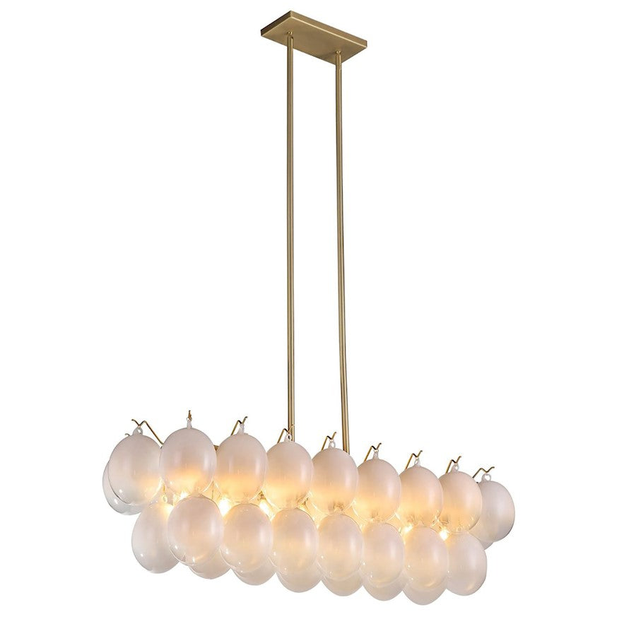 Artcraft Globo 8 Light Island Light, Brass/Milky White - AC11998WH