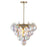 Artcraft Globo 9 Light Down Chandelier, Brass/Iridescent