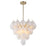 Artcraft Globo 9 Light Down Chandelier, Brass/Milky White