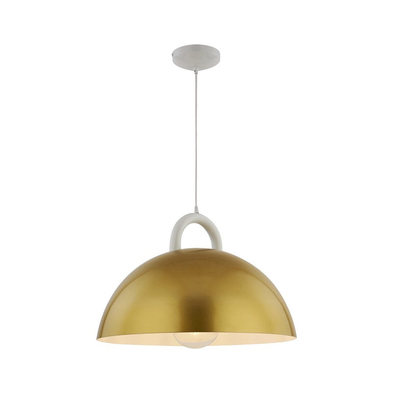 Artcraft Pantheon 1 Light 16" Pendant, Gold/White/Gold