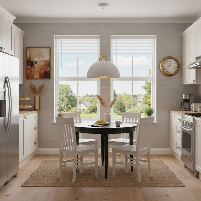 Artcraft Pantheon 1 Light 16" Pendant, Gold/White/Gold