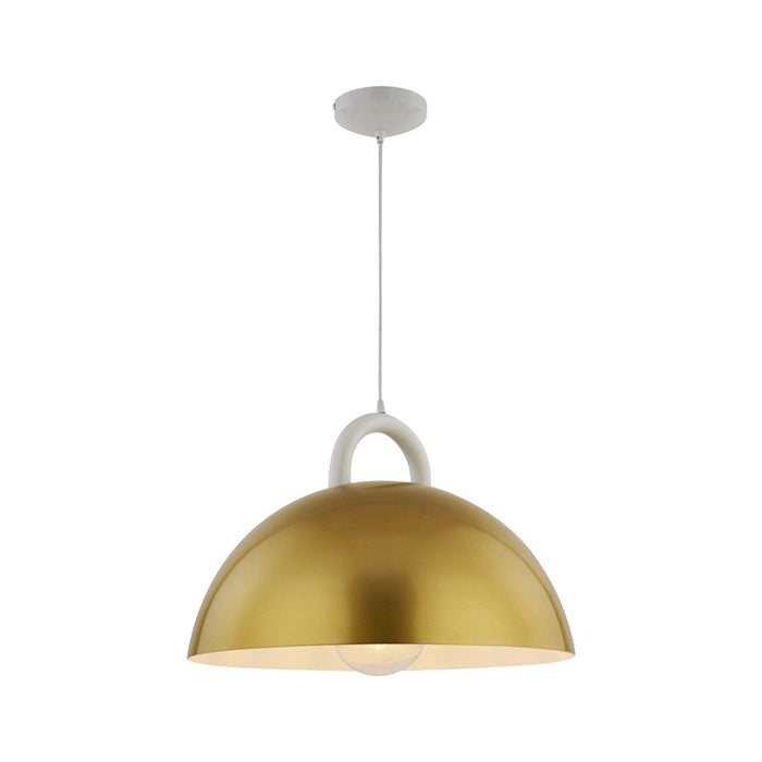 Artcraft Pantheon 1 Light 19.5" Pendant, Gold/White/Gold - AC12001BR