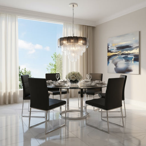 Artcraft Bianca 12Light Chandelier, Nickel/Crystalline Smoke/Piastra