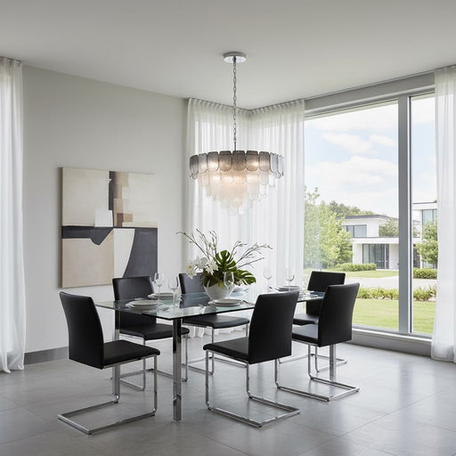 Artcraft Bianca 19Light Chandelier, Nickel/Crystalline Smoke/Piastra