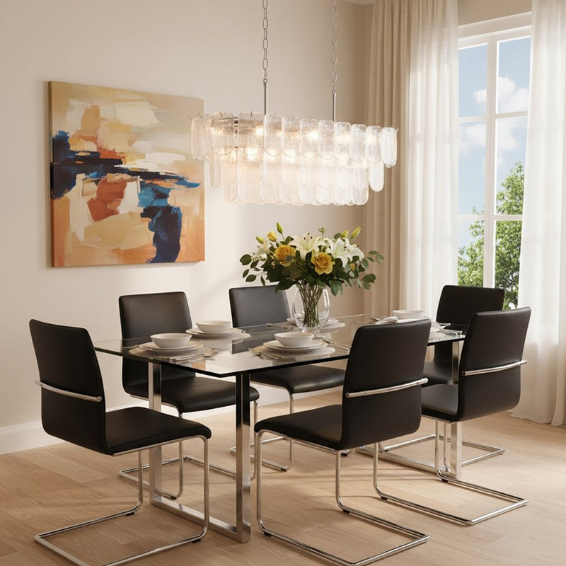 Artcraft Bianca 12 Light Island Light, Nickel/Crystalline/Piastra