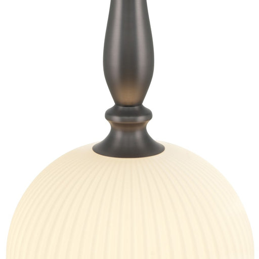 Artcraft Kate 1 Light 19" Pendant, Graphite/Acid Opal