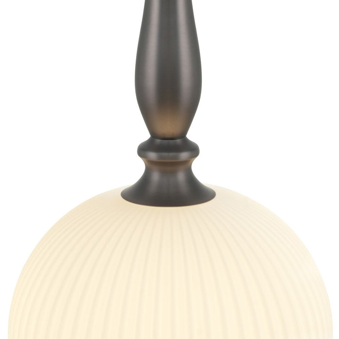 Artcraft Kate 1 Light 19" Pendant, Graphite/Acid Opal