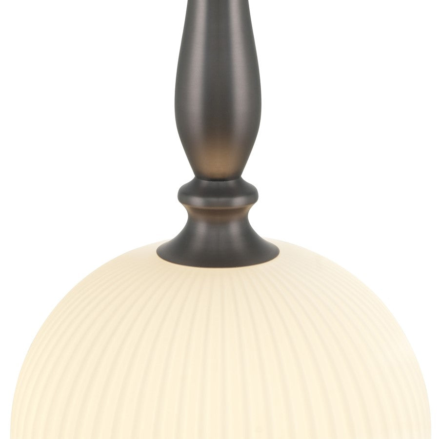 Artcraft Kate 1 Light 19" Pendant, Graphite/Acid Opal