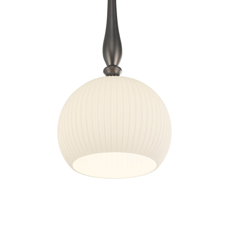 Artcraft Kate 1 Light 19" Pendant, Graphite/Acid Opal