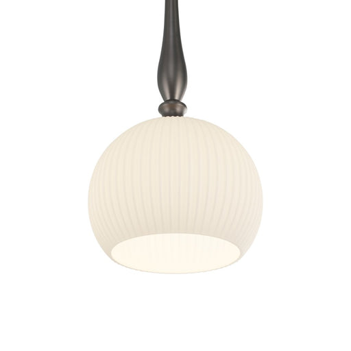 Artcraft Kate 1 Light 19" Pendant, Graphite/Acid Opal