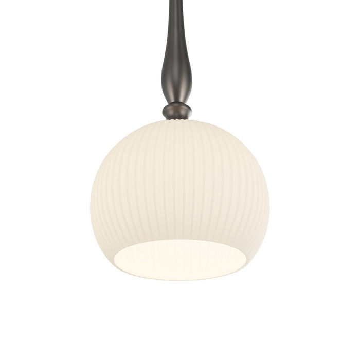 Artcraft Kate 1 Light 19" Pendant, Graphite/Acid Opal
