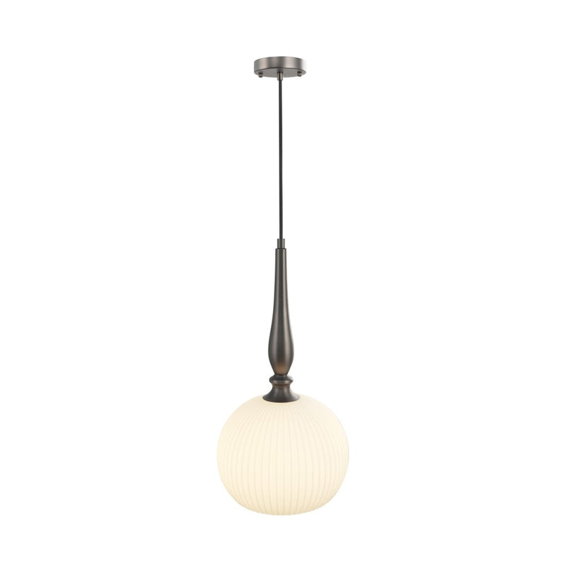 Artcraft Kate 1 Light 19" Pendant, Graphite/Acid Opal