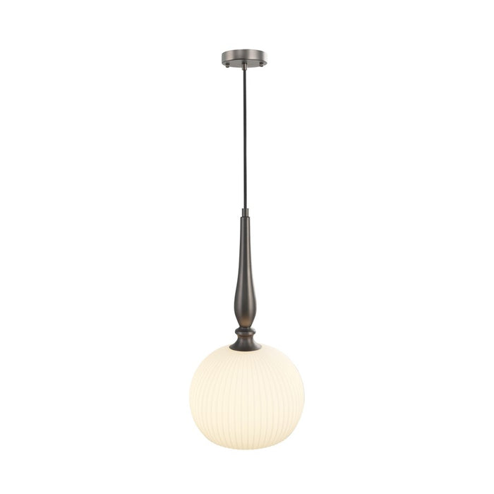 Artcraft Kate 1 Light 19" Pendant, Graphite/Acid Opal