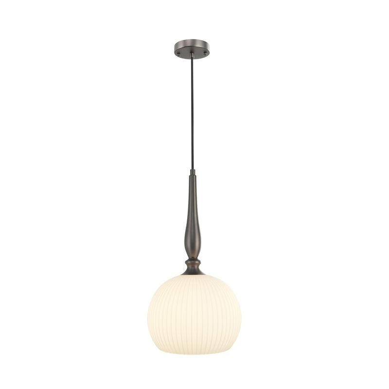 Artcraft Kate 1 Light 19" Pendant, Graphite/Acid Opal