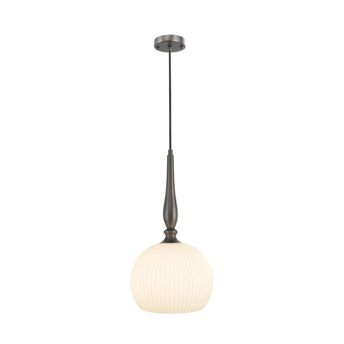 Artcraft Kate 1 Light 19" Pendant, Graphite/Acid Opal