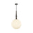 Artcraft Kate 1 Light 24" Pendant, Graphite/Acid Opal