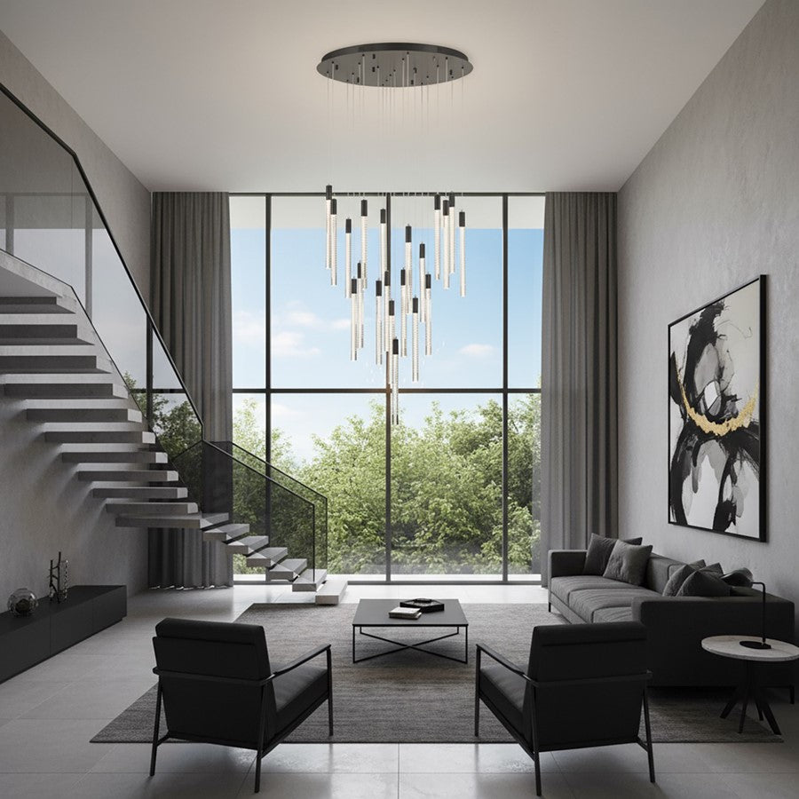 Artcraft Celine 2o Light Chandelier, Brass/Laser Lined