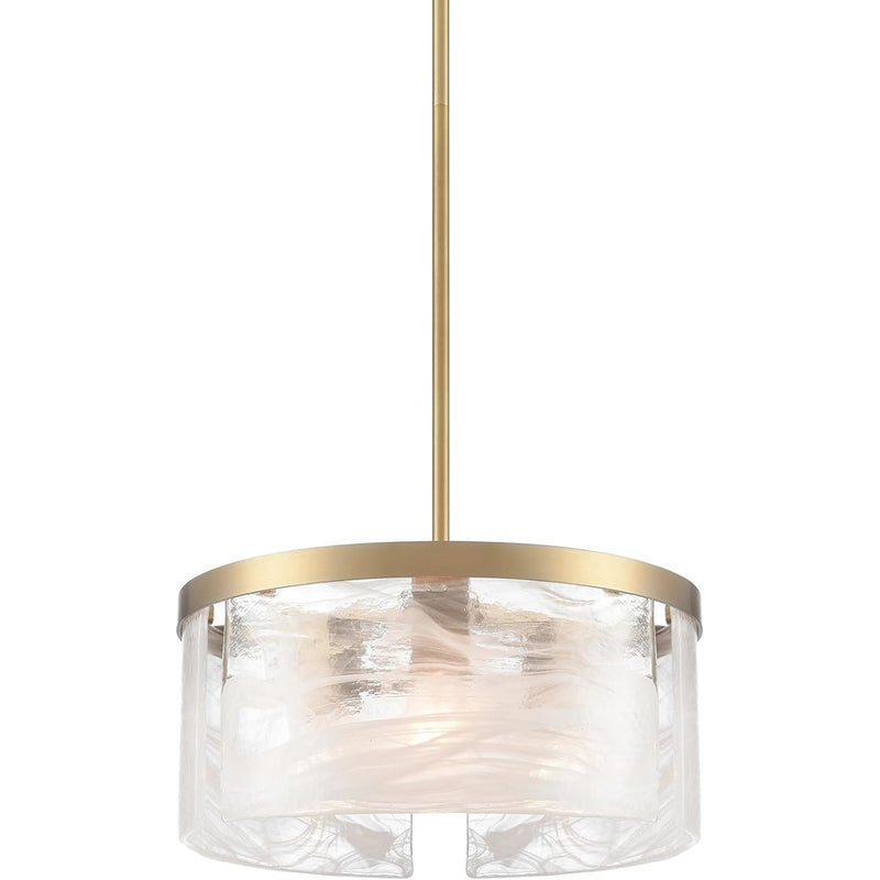 Artcraft Skye 3 Light 15" Pendant, Brass/Wispy White - AC12171BR