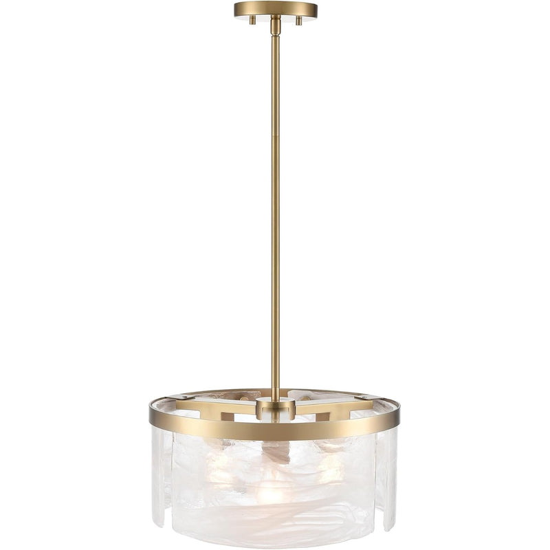 Artcraft Skye 3 Light 15" Pendant, Brass/Wispy White - AC12171BR
