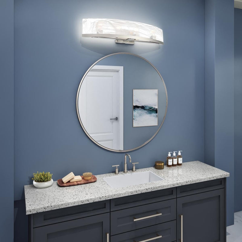 Artcraft Skye 4 Light Bathroom Vanity, Brushed Nickel/Wispy White - AC12174BN