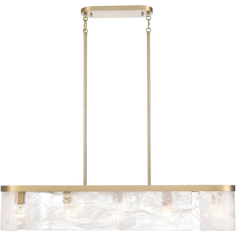 Artcraft Skye 6 Light Island Light, Brass/Wispy White