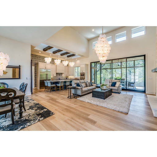 Artcraft Lily 15 Light Chandelier, Brushed Brass/Wispy White