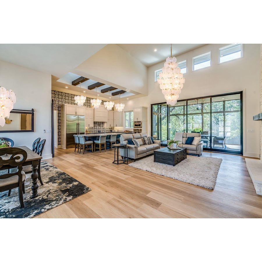 Artcraft Lily 15 Light Chandelier, Brushed Brass/Wispy White