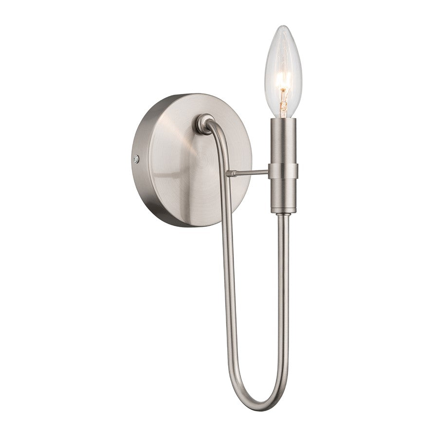 Artcraft Foundry 1 Light Wall Sconce, Brushed Nickel