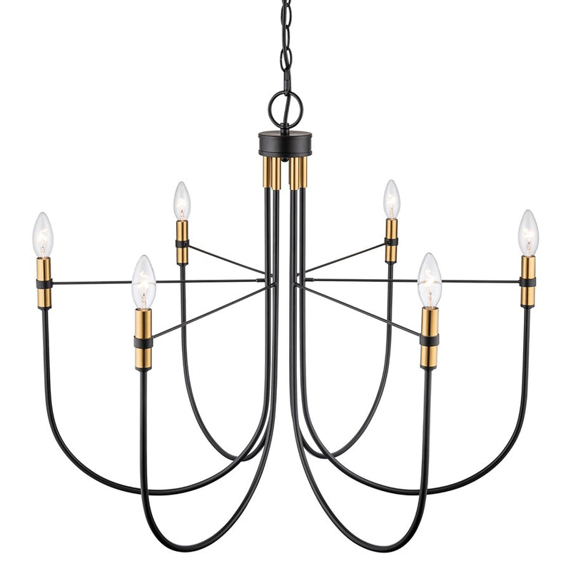 Artcraft Foundry 6 Light Chandelier, Black
