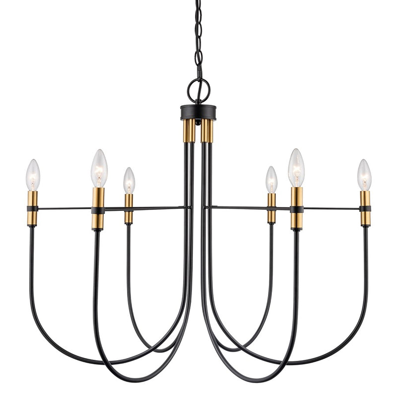 Artcraft Foundry 6 Light Chandelier, Black