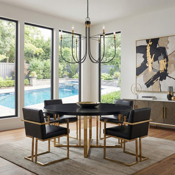 Artcraft Foundry 6 Light Chandelier, Black
