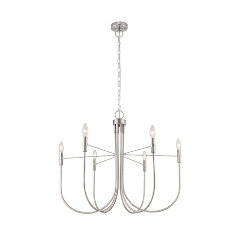 Artcraft Foundry 6 Light Chandelier, Brushed Nickel