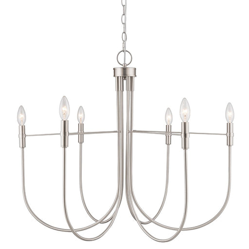 Artcraft Foundry 6 Light Chandelier, Brushed Nickel