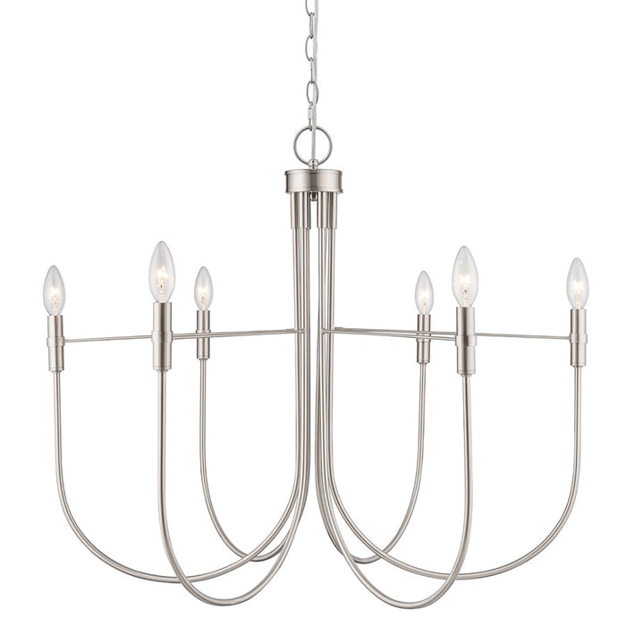 Artcraft Foundry 6 Light Chandelier, Brushed Nickel