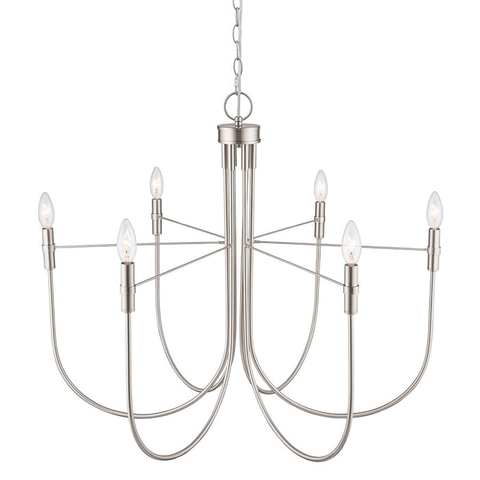 Artcraft Foundry 6 Light Chandelier, Brushed Nickel