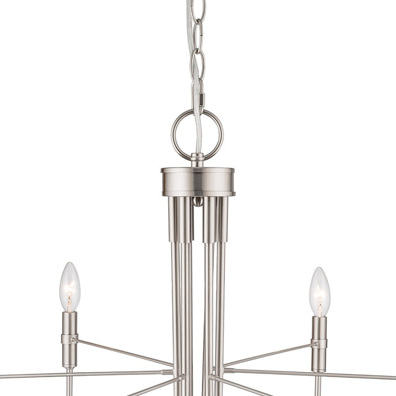 Artcraft Foundry 6 Light Chandelier, Brushed Nickel