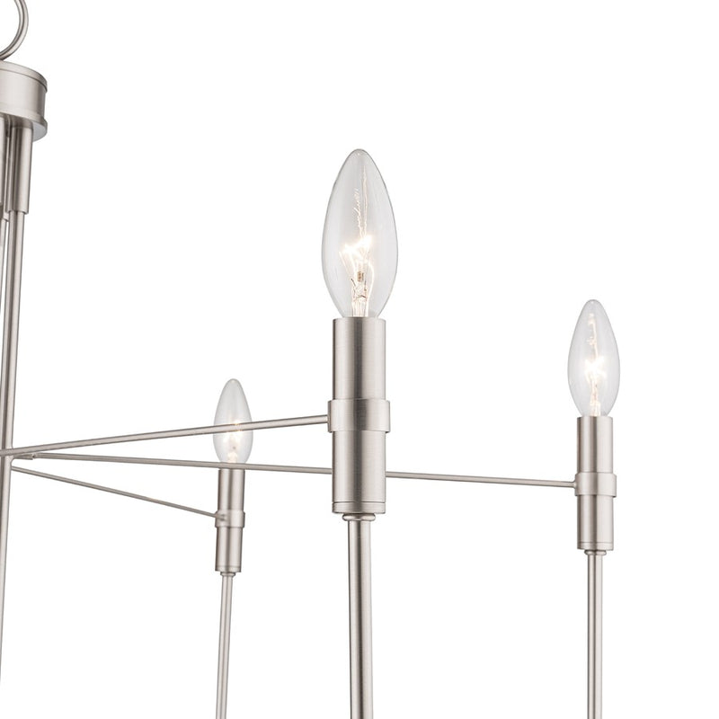 Artcraft Foundry 6 Light Chandelier, Brushed Nickel