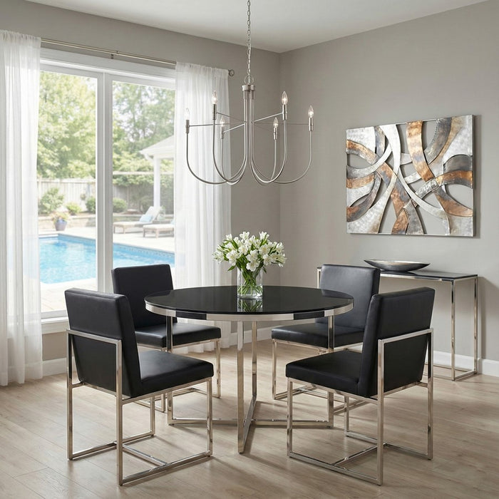 Artcraft Foundry 6 Light Chandelier, Brushed Nickel