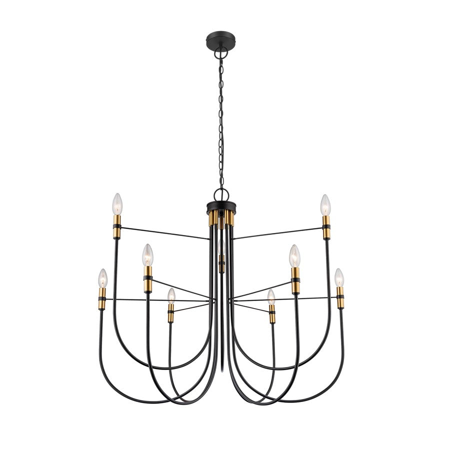 Artcraft Foundry 9 Light Chandelier, Black