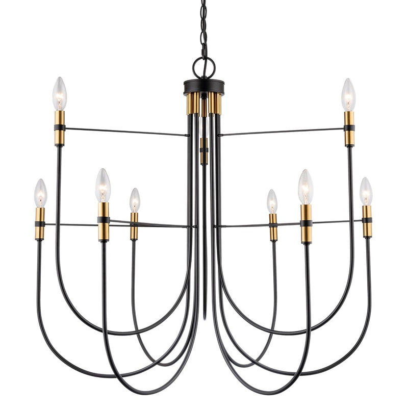 Artcraft Foundry 9 Light Chandelier, Black