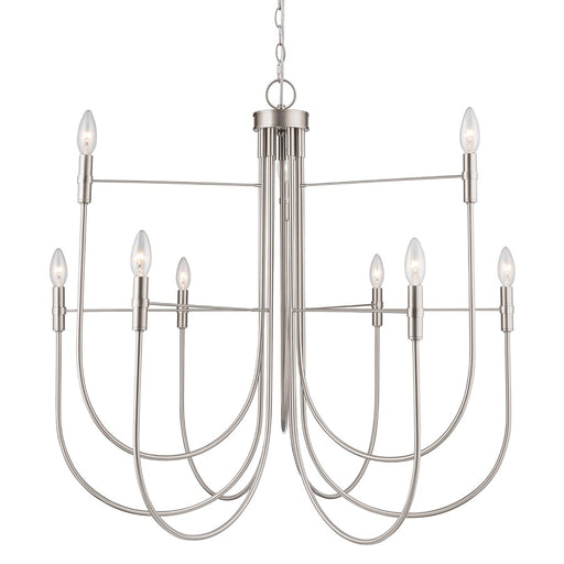 Artcraft Foundry 9 Light Chandelier, Brushed Nickel