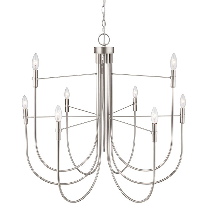Artcraft Foundry 9 Light Chandelier, Brushed Nickel