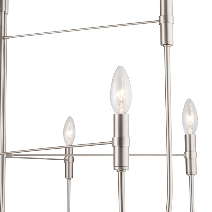 Artcraft Foundry 9 Light Chandelier, Brushed Nickel