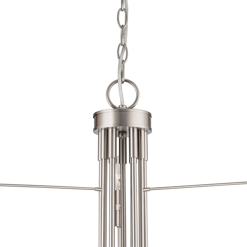 Artcraft Foundry 9 Light Chandelier, Brushed Nickel