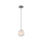 Artcraft Moonlight 1 Light Pendant, Satin Nickel/White/Clear