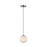 Artcraft Moonlight 1 Light Pendant, Satin Nickel/White/Clear