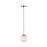 Artcraft Moonlight 1 Light Pendant, Satin Nickel/White/Clear