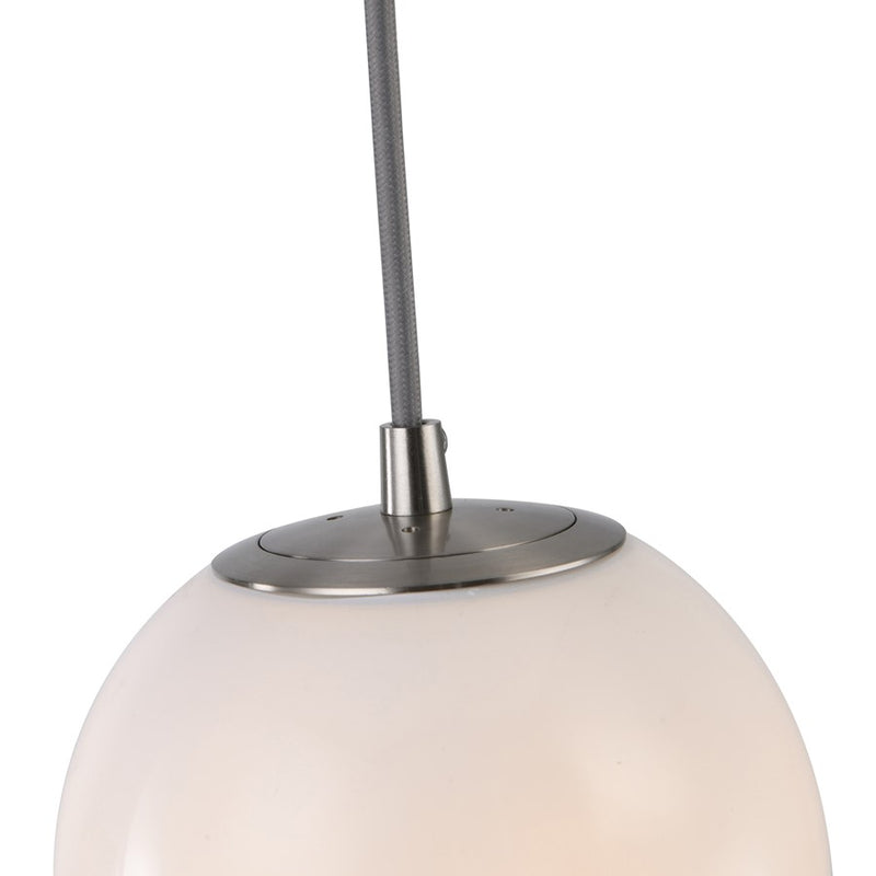 Artcraft Moonlight 1 Light Pendant, Satin Nickel/White/Clear