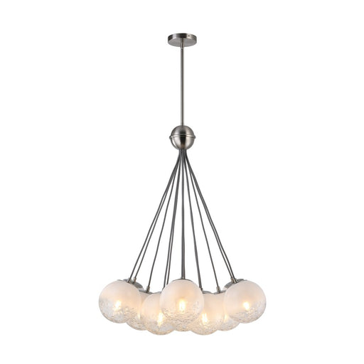 Artcraft Moonlight 12 Light Pendant, Satin Nickel/White/Clear