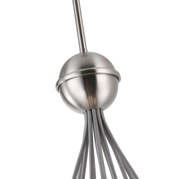 Artcraft Moonlight 12 Light Pendant, Satin Nickel/White/Clear